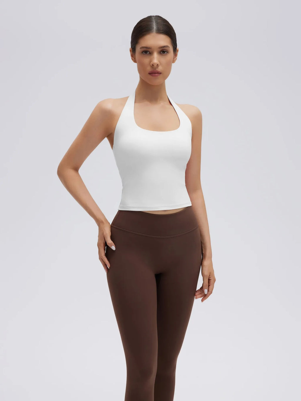 Padded Halter Backless Longline Workout Tank Tops