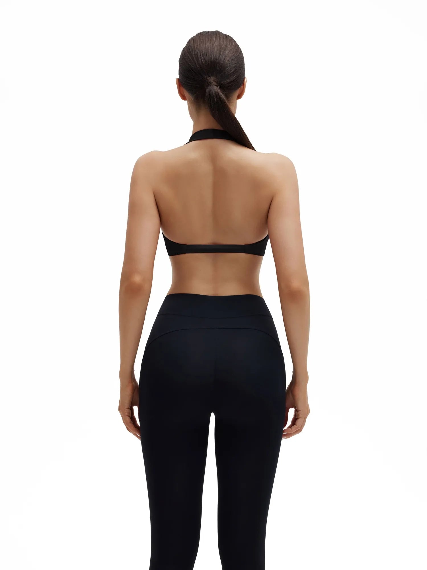 Twist Halter Padded Deep V Crop Tank Tops