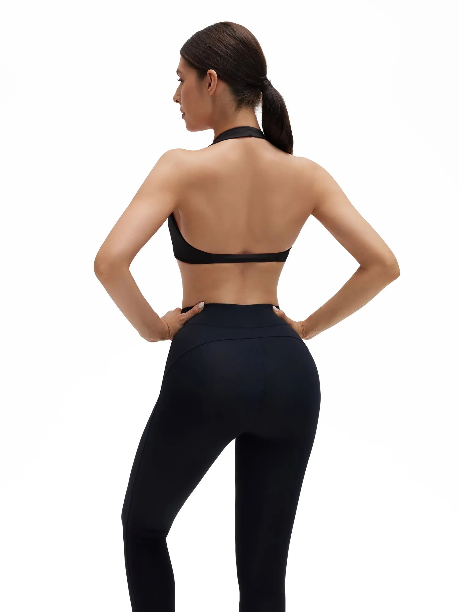 Twist Halter Padded Deep V Crop Tank Tops