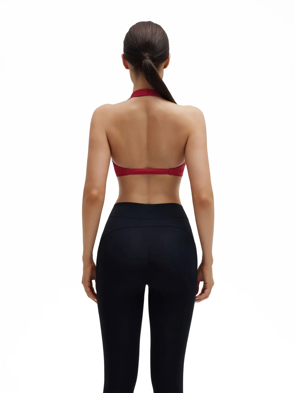 Twist Halter Padded Deep V Crop Tank Tops