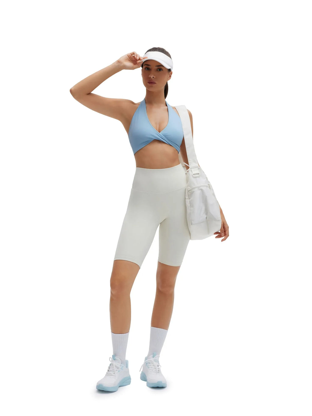 Twist Halter Padded Deep V Crop Tank Tops