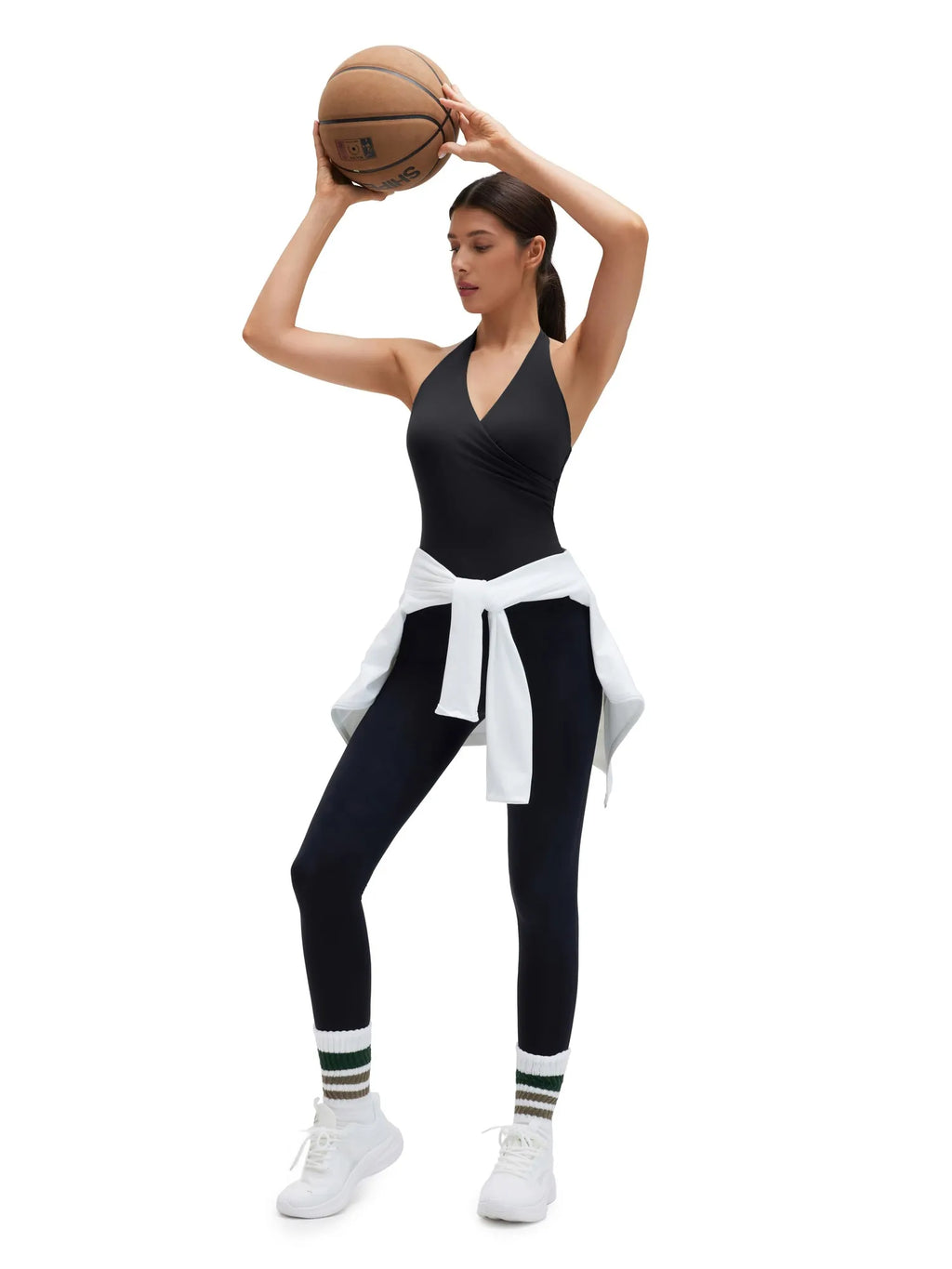 Halter Deep V Neck Wrap Workout Tank Tops