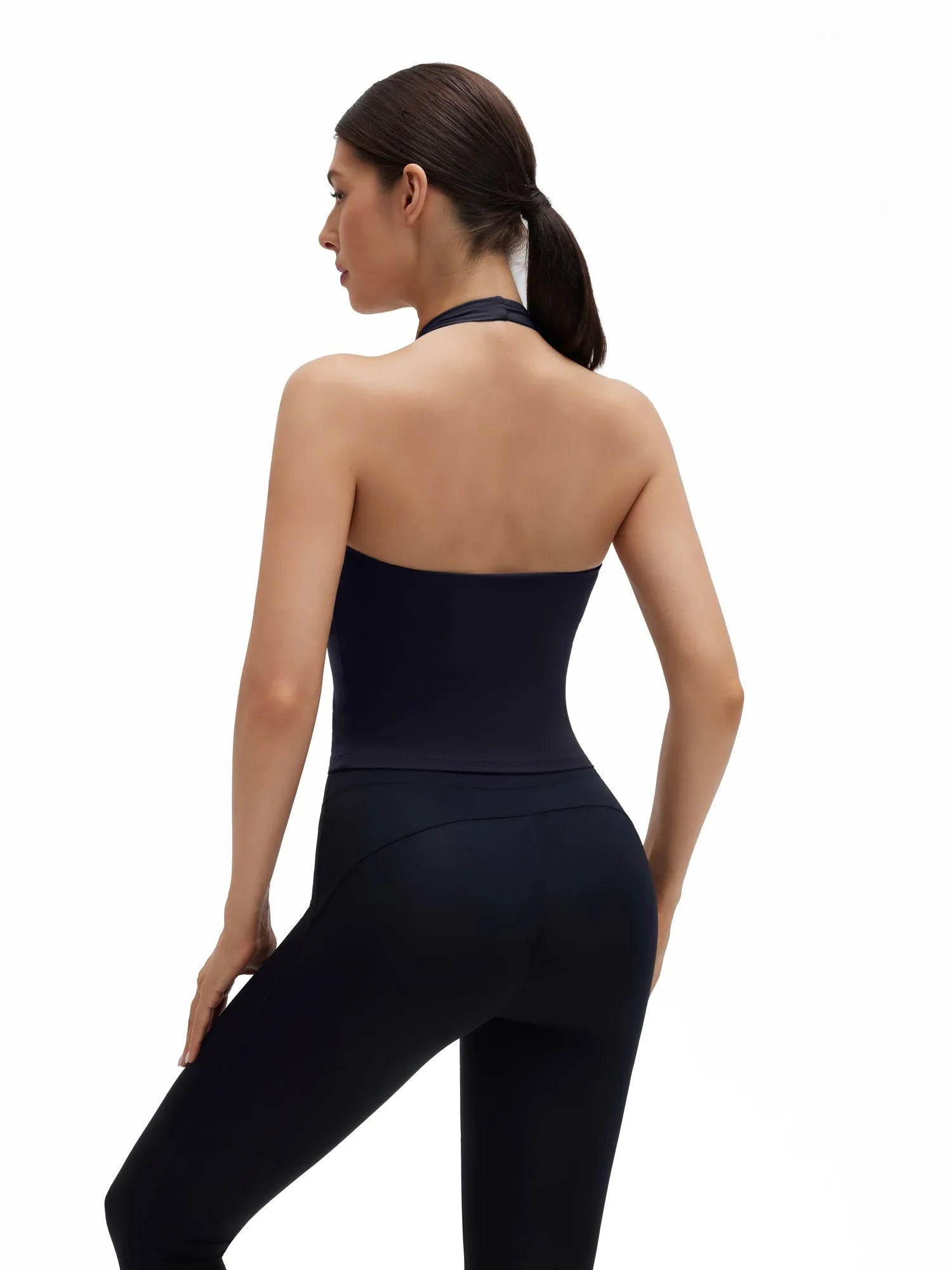 Halter Deep V Neck Wrap Workout Tank Tops