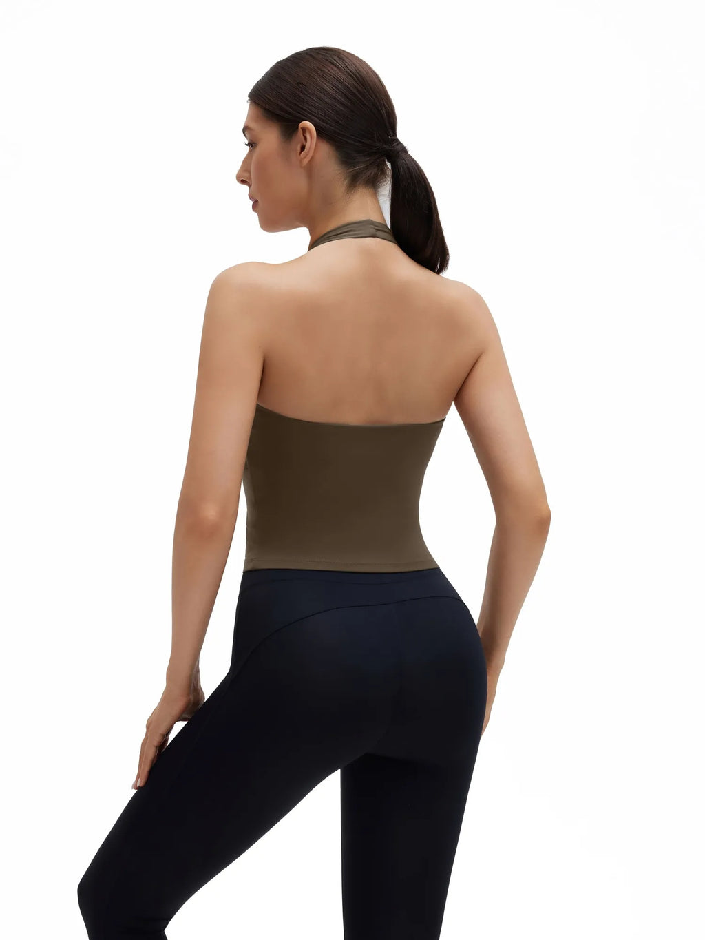 Halter Deep V Neck Wrap Workout Tank Tops