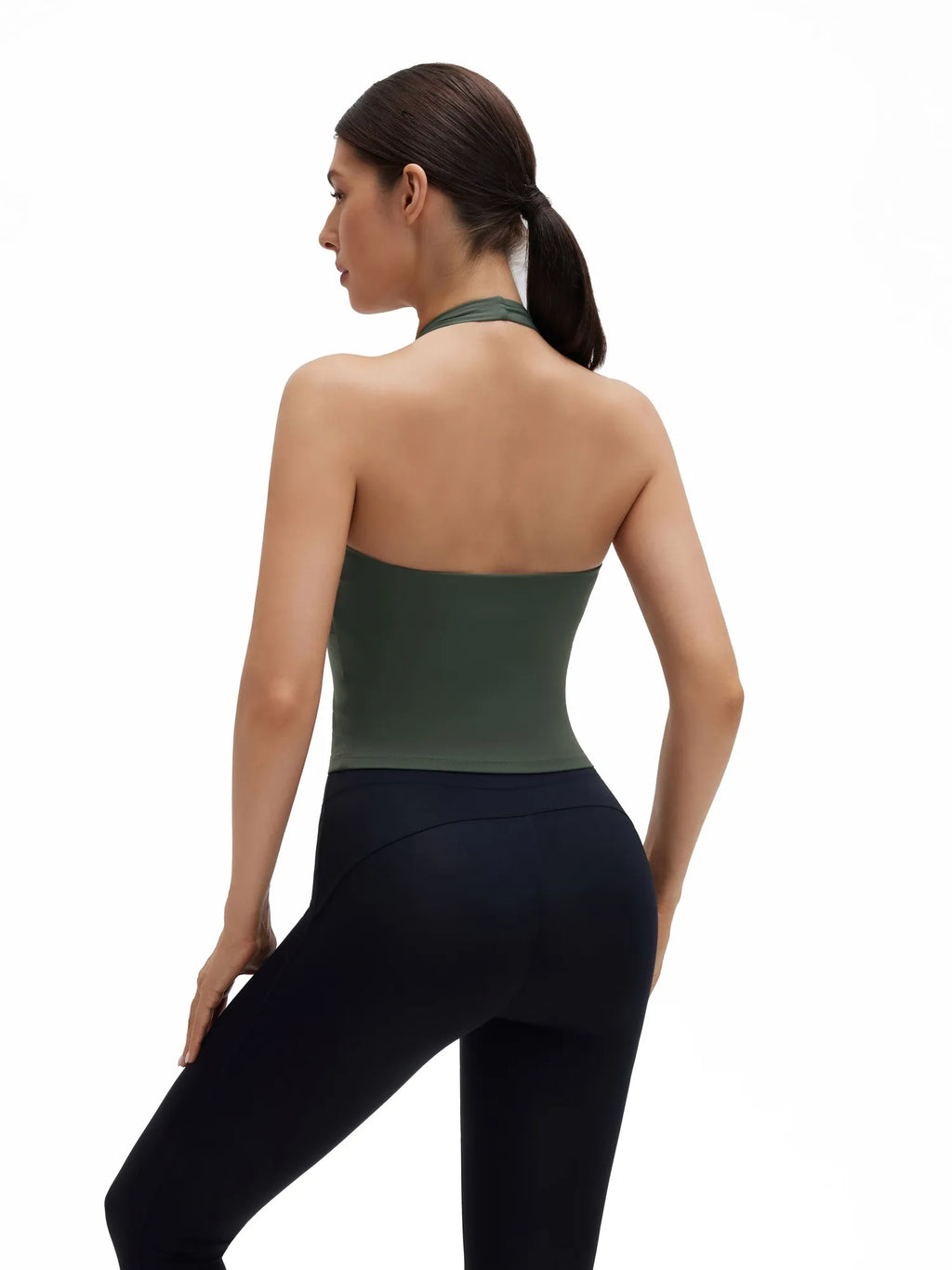 Halter Deep V Neck Wrap Workout Tank Tops