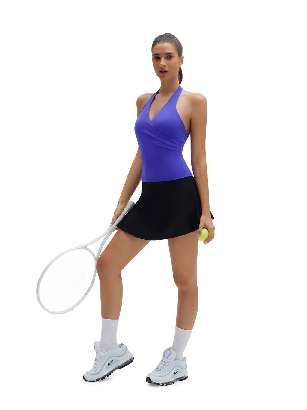 Halter Deep V Neck Wrap Workout Tank Tops