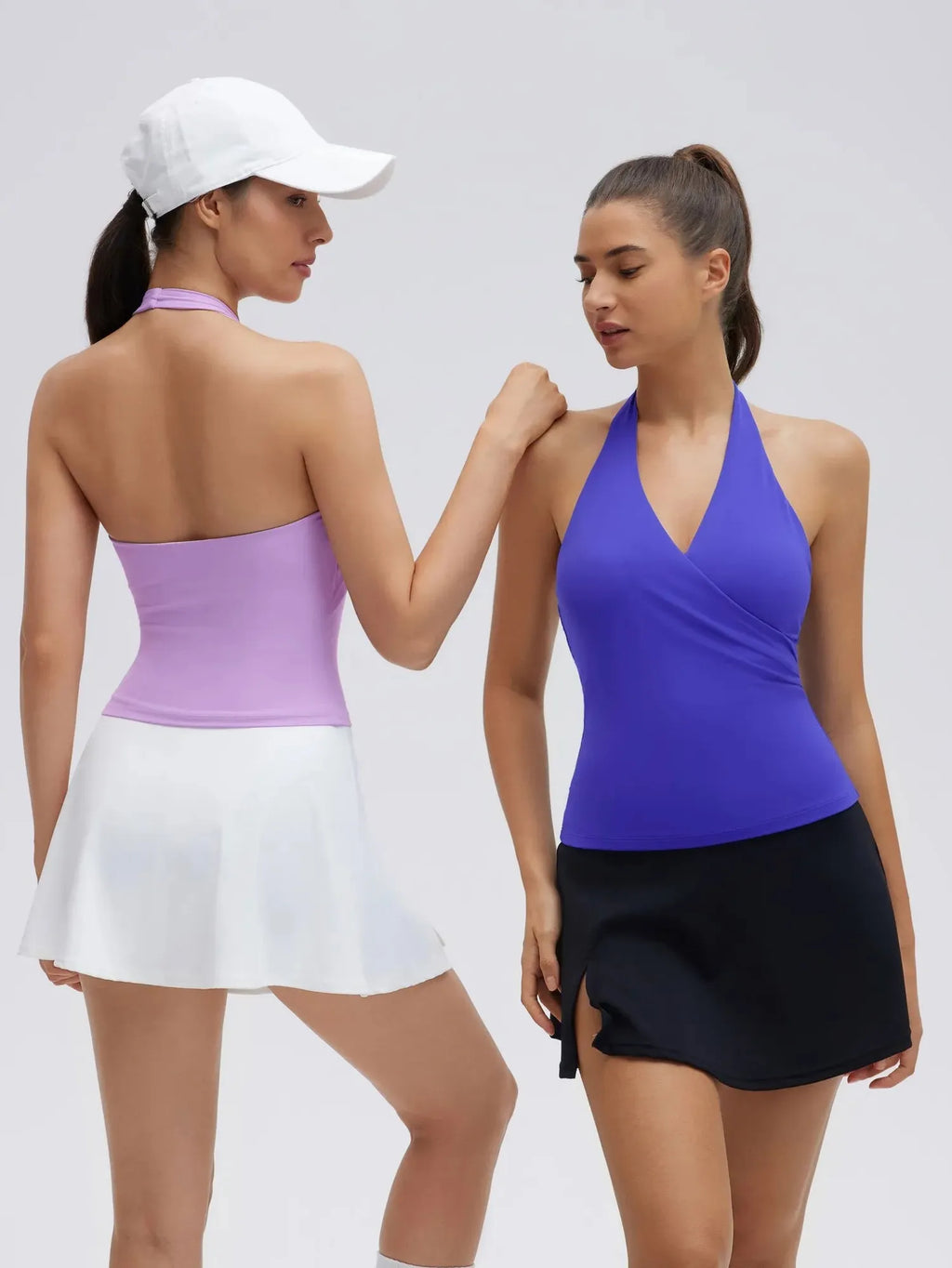 Halter Deep V Neck Wrap Workout Tank Tops