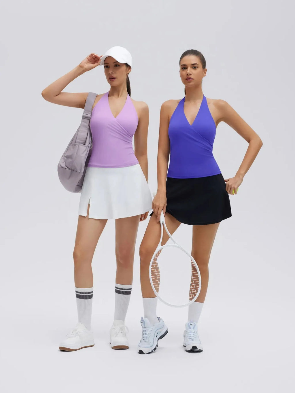 Halter Deep V Neck Wrap Workout Tank Tops