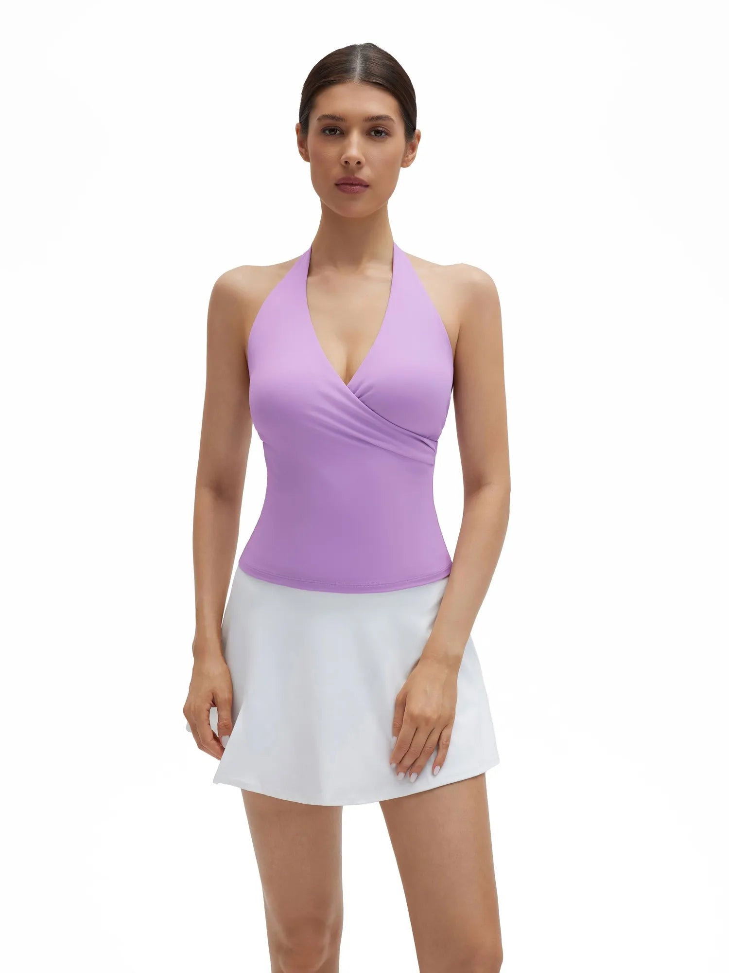 Halter Deep V Neck Wrap Workout Tank Tops