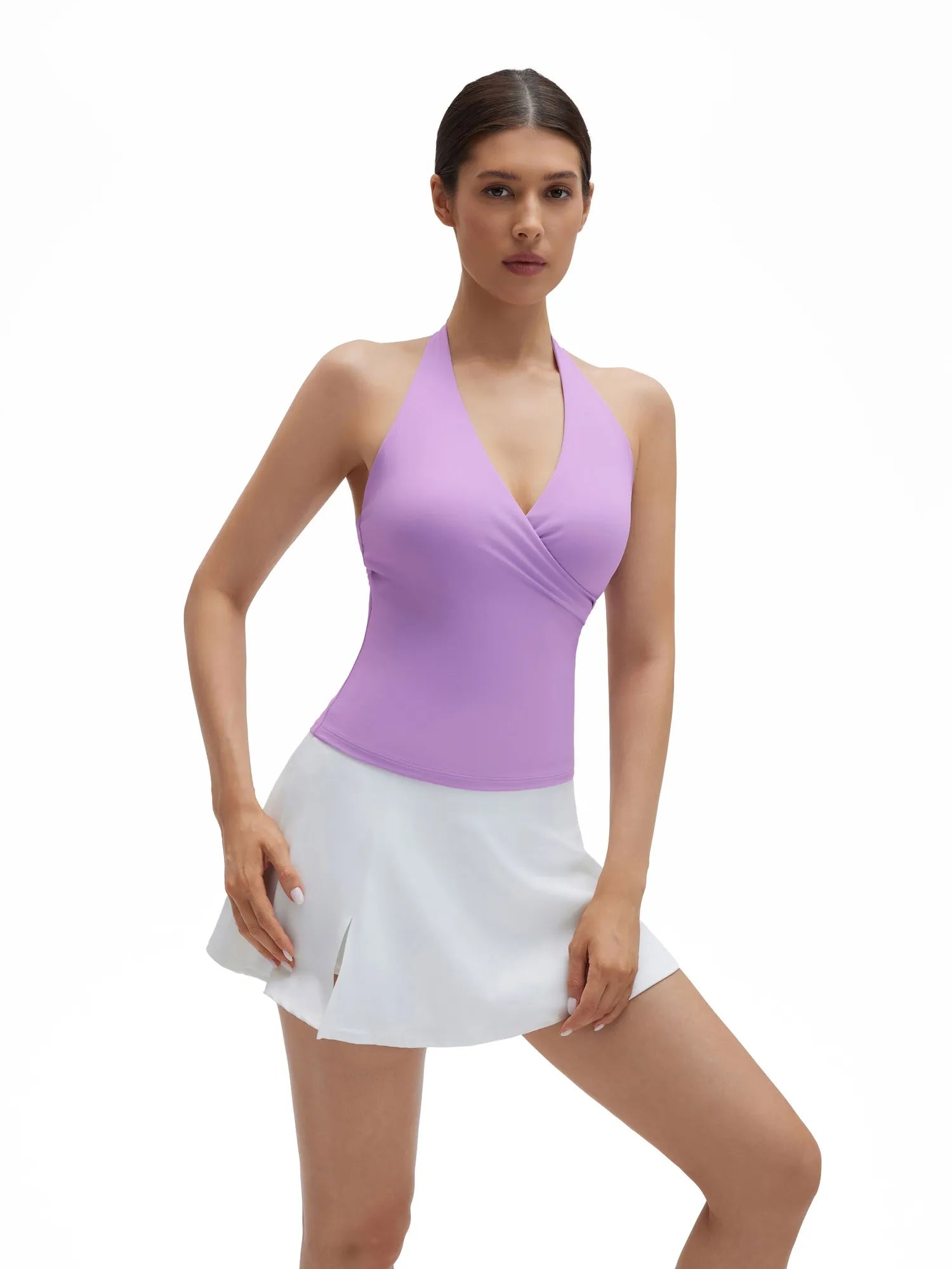 Halter Deep V Neck Wrap Workout Tank Tops