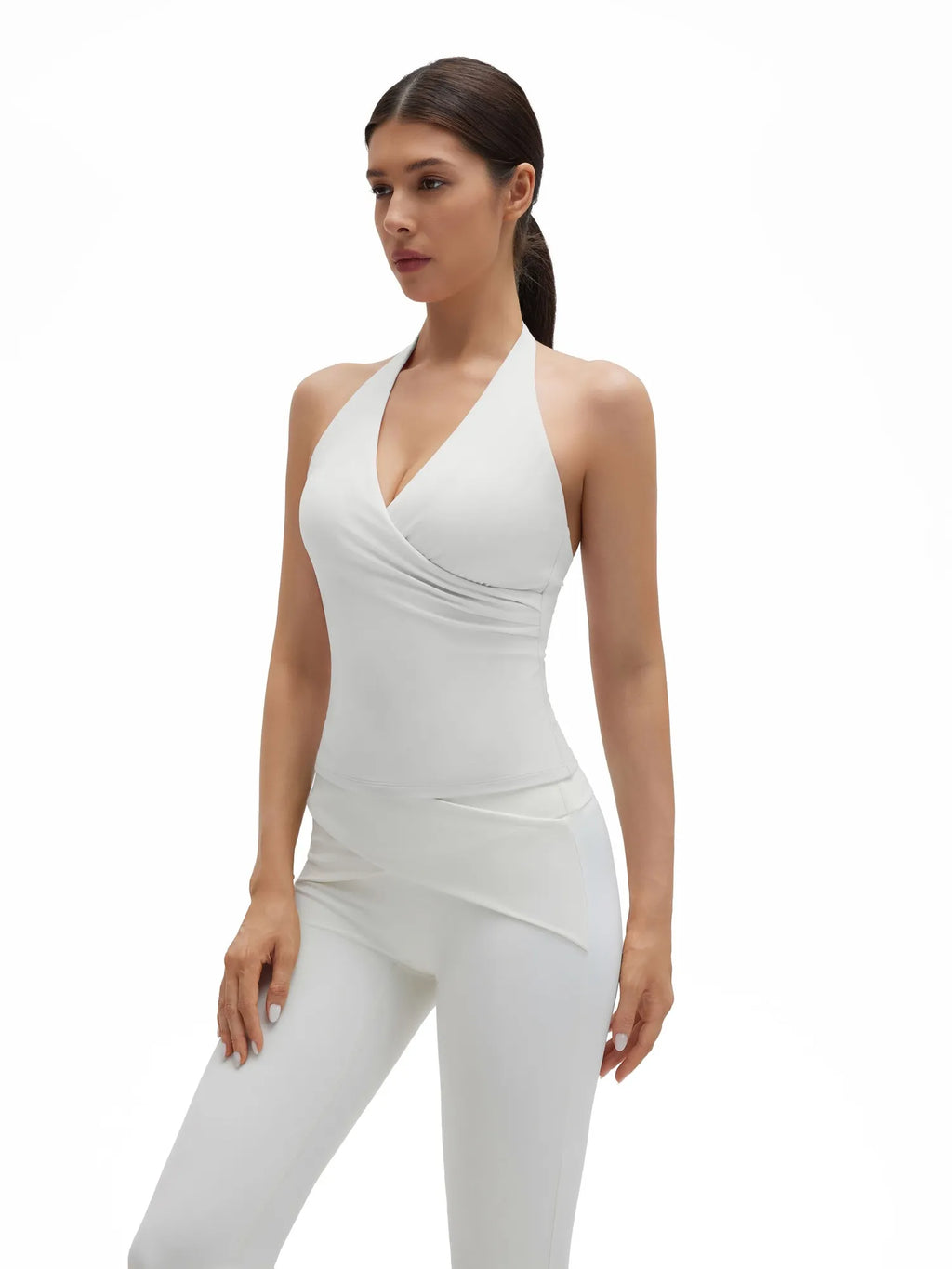 Halter Deep V Neck Wrap Workout Tank Tops