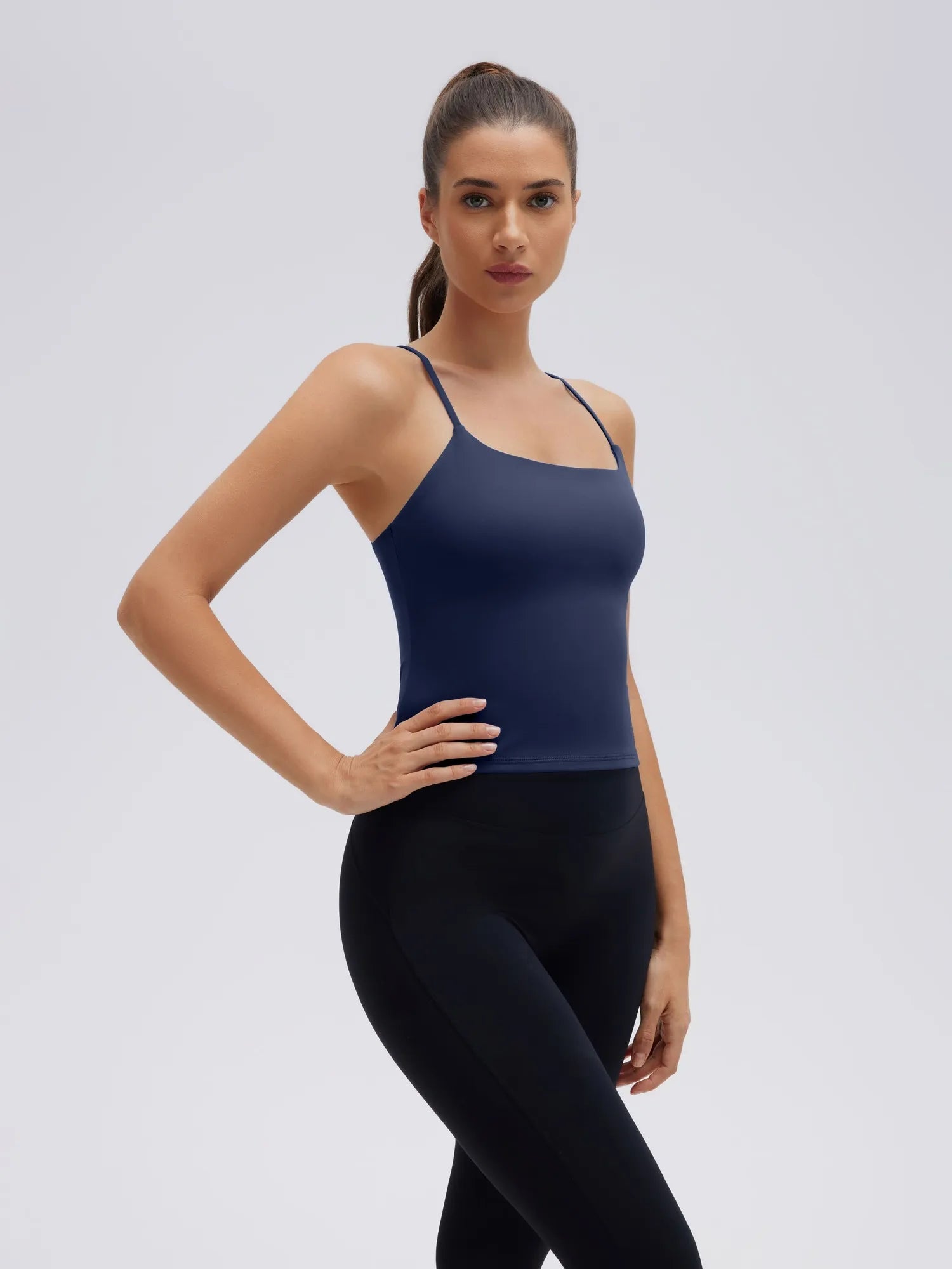 Longline Padded Open Back Spaghetti Strap Camisole Tops
