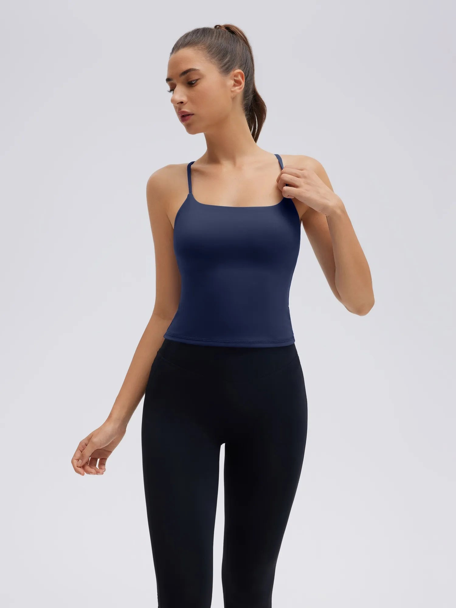 Longline Padded Open Back Spaghetti Strap Camisole Tops