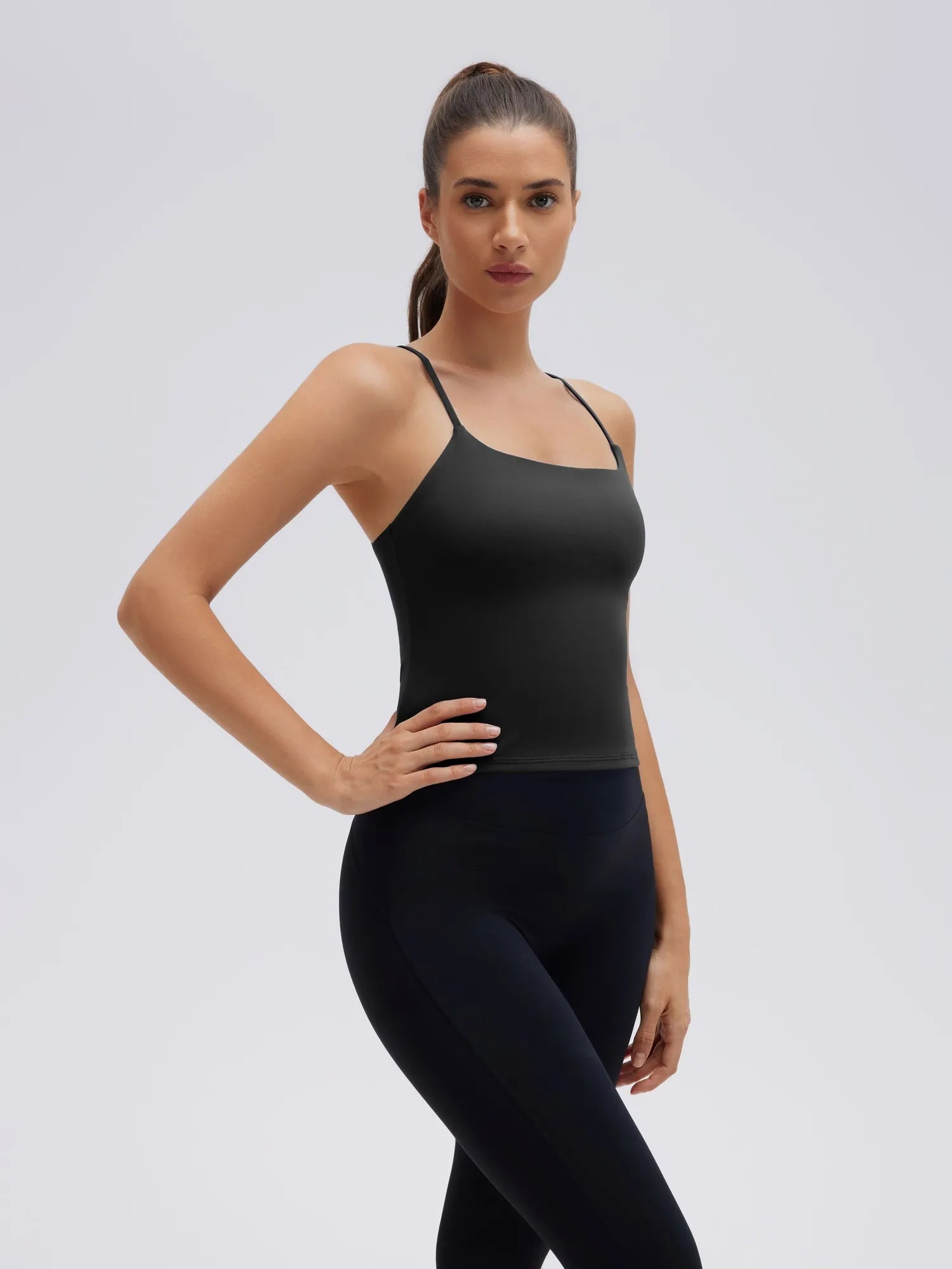 Longline Padded Open Back Spaghetti Strap Camisole Tops