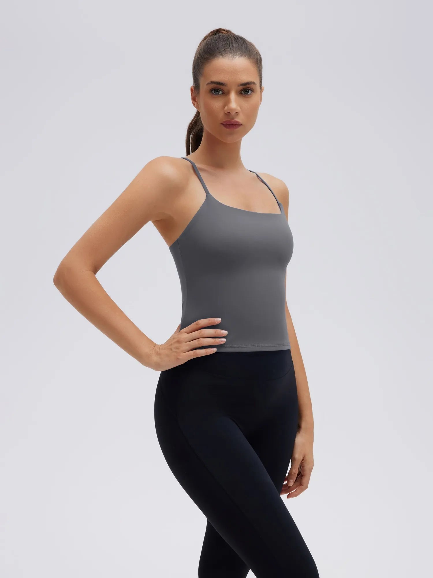 Longline Padded Open Back Spaghetti Strap Camisole Tops
