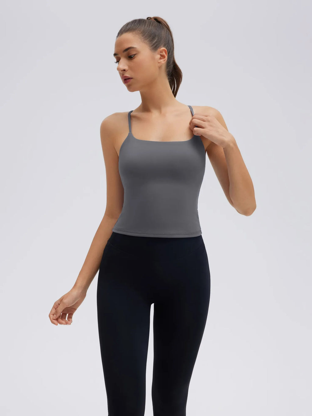 Longline Padded Open Back Spaghetti Strap Camisole Tops