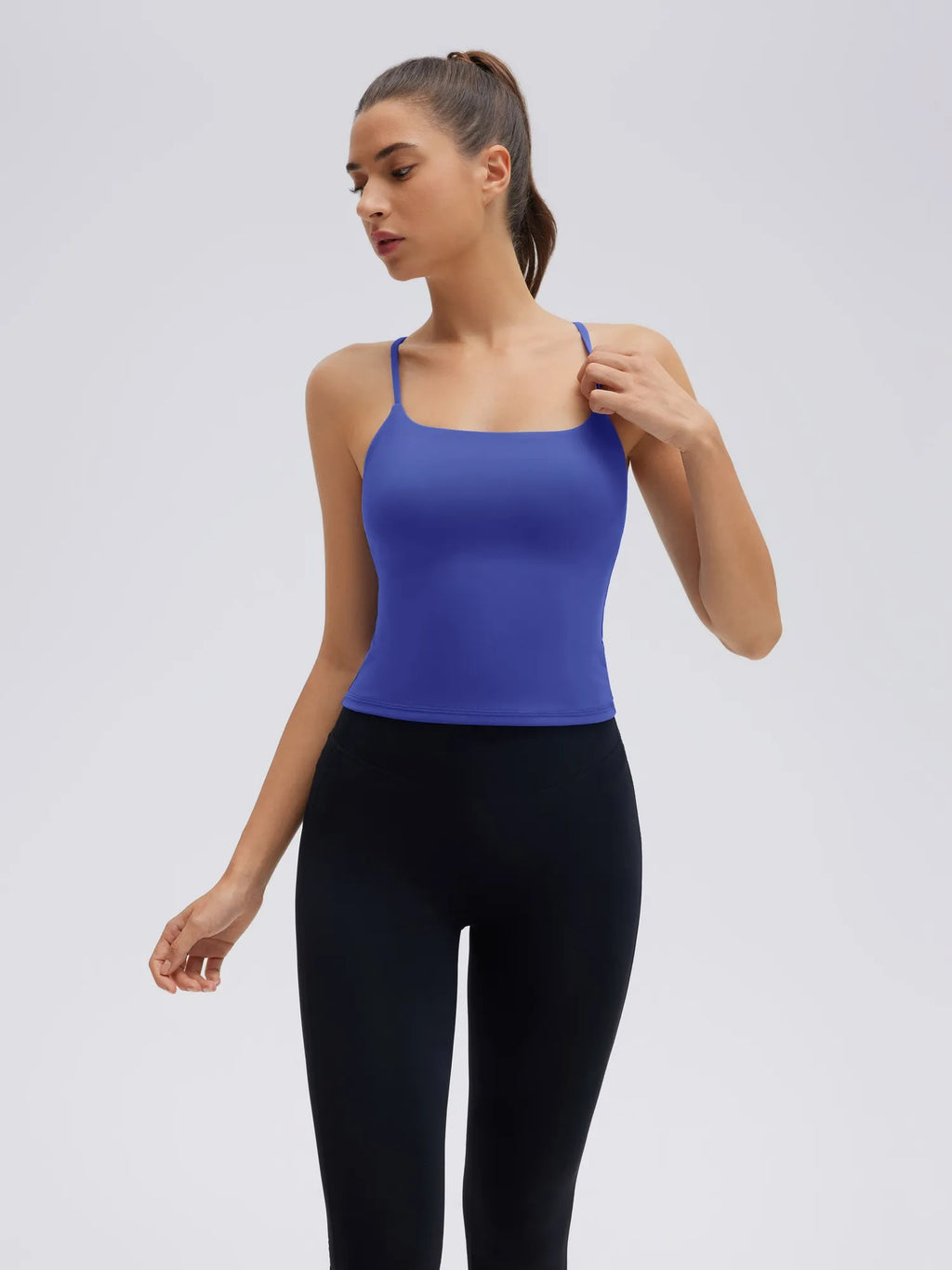Longline Padded Open Back Spaghetti Strap Camisole Tops