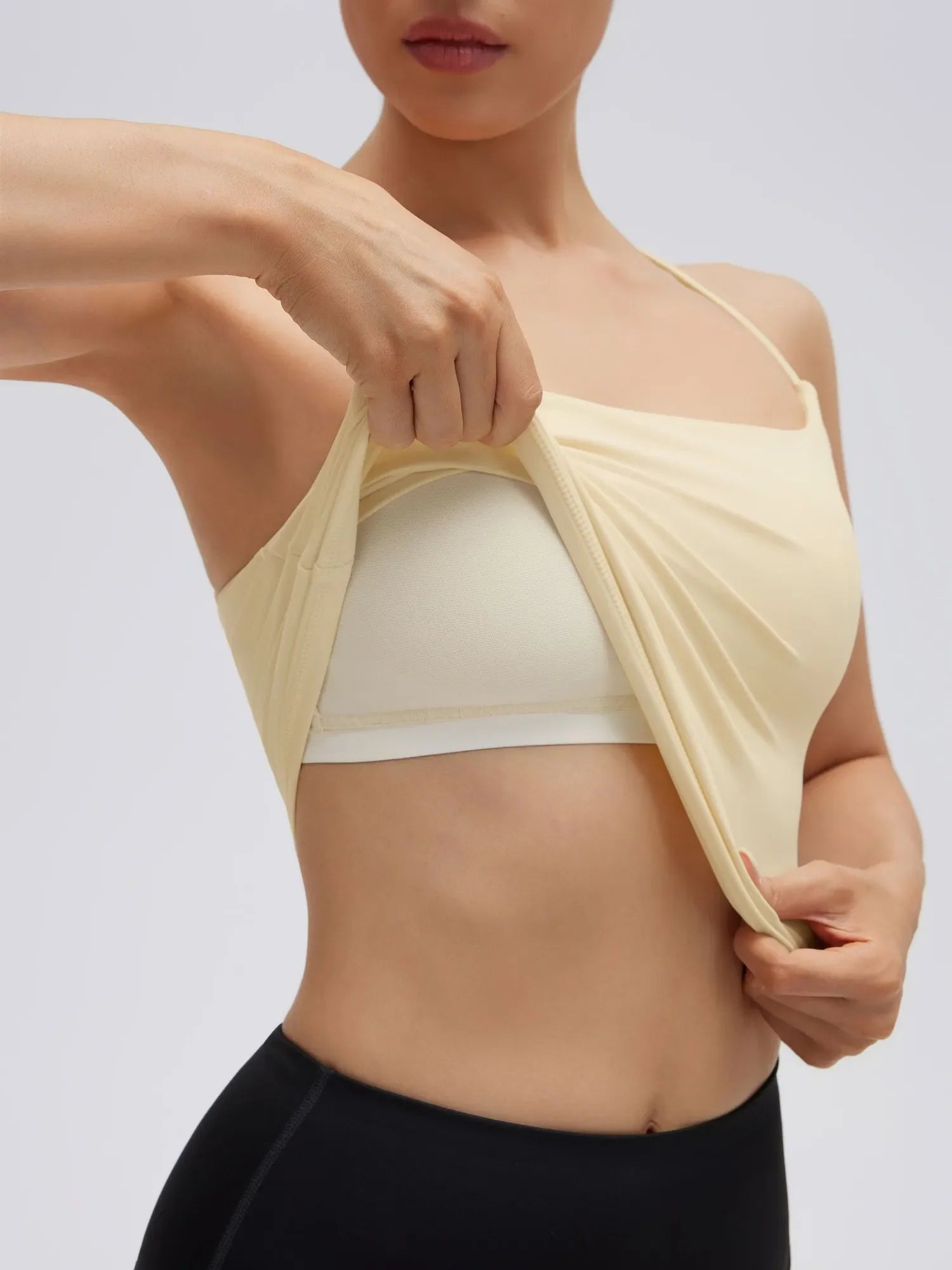 Longline Padded Open Back Spaghetti Strap Camisole Tops