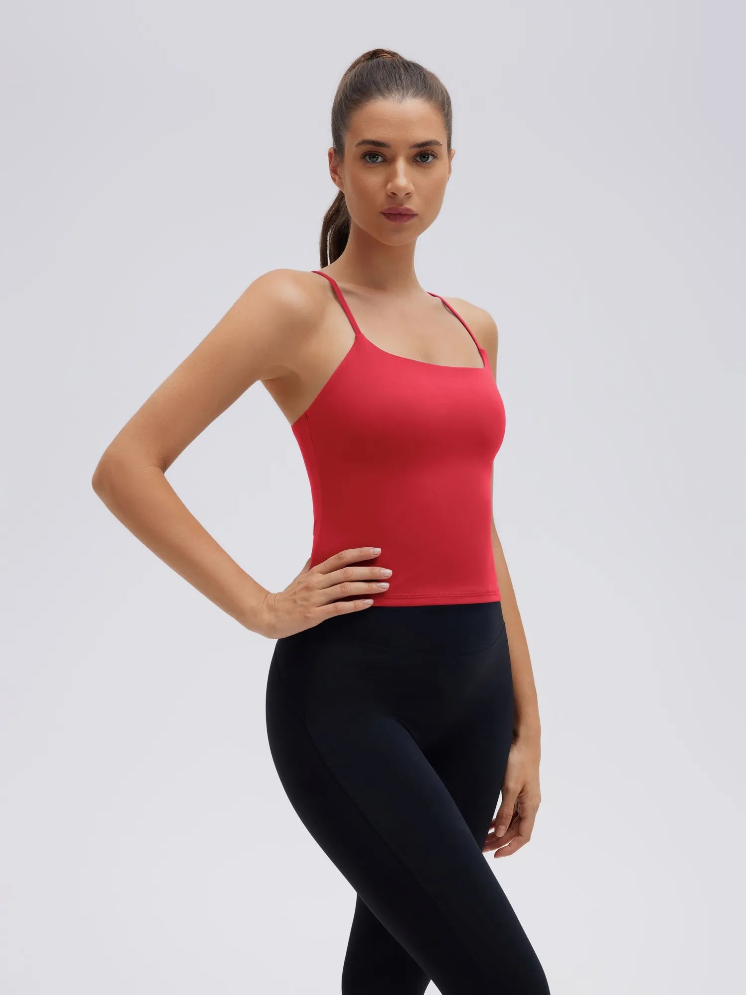 Longline Padded Open Back Spaghetti Strap Camisole Tops
