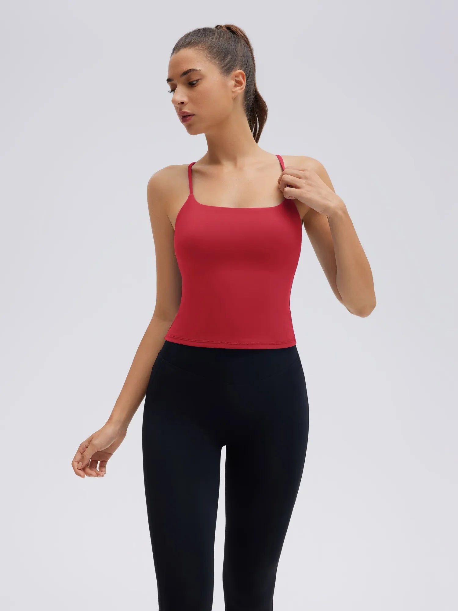 Longline Padded Open Back Spaghetti Strap Camisole Tops