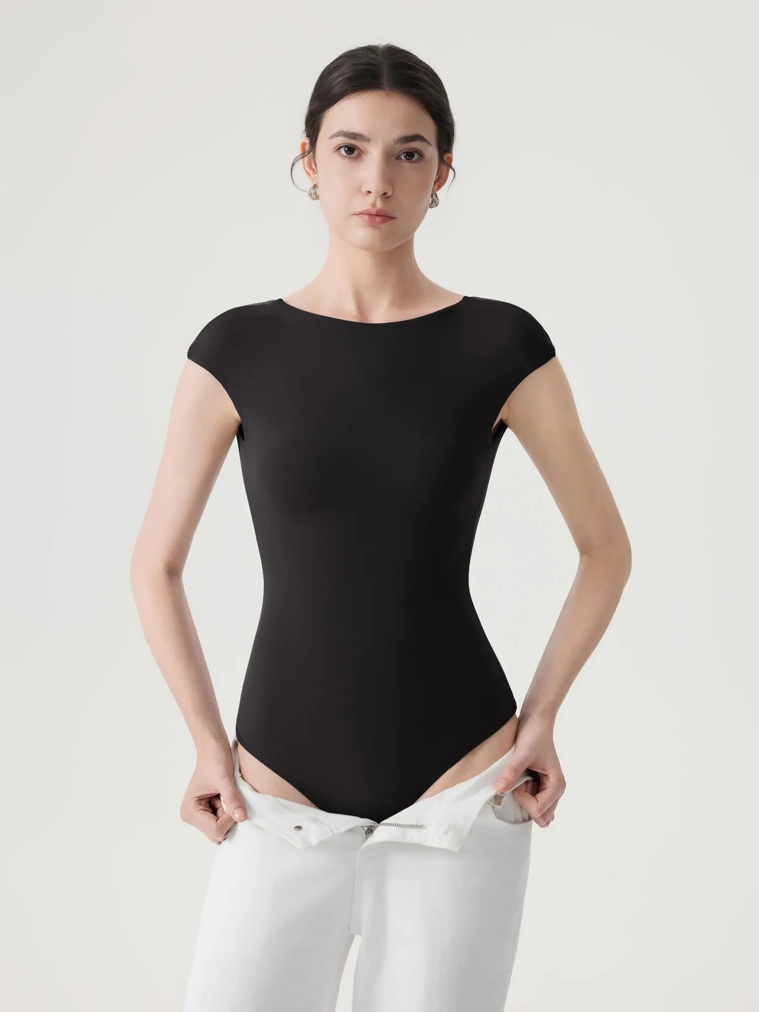 Backless Y2k Double Lined Bodysuit - Short Sleeve