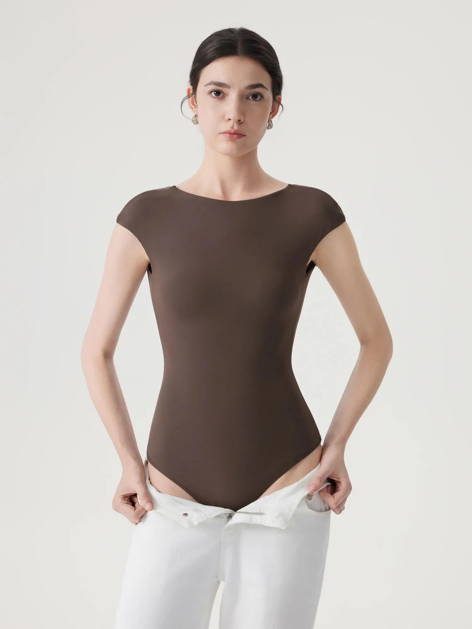 Backless Y2k Double Lined Bodysuit - Short Sleeve