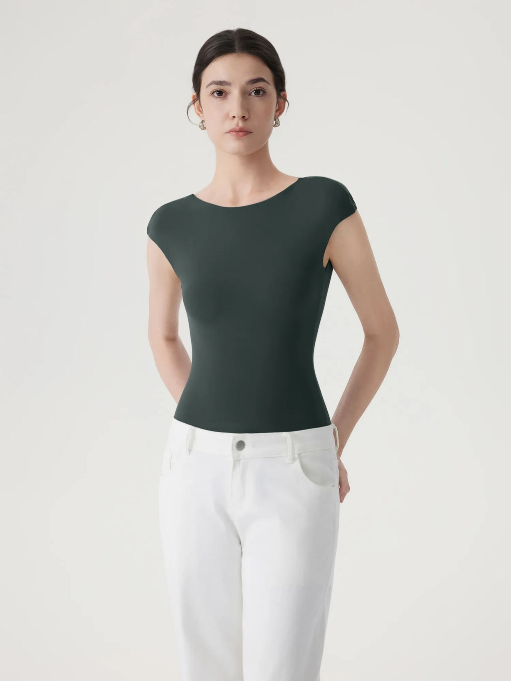 Backless Y2k Double Lined Bodysuit - Short Sleeve