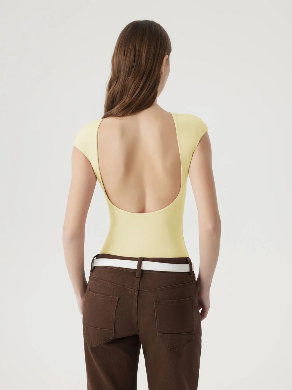 Backless Y2k Double Lined Bodysuit - Short Sleeve