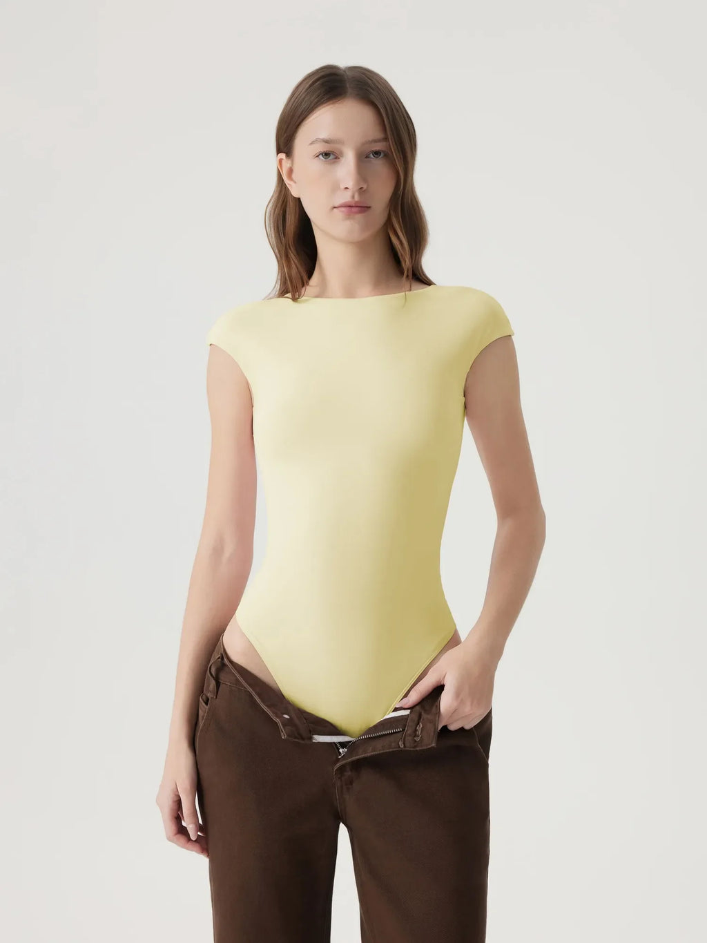 Backless Y2k Double Lined Bodysuit - Short Sleeve