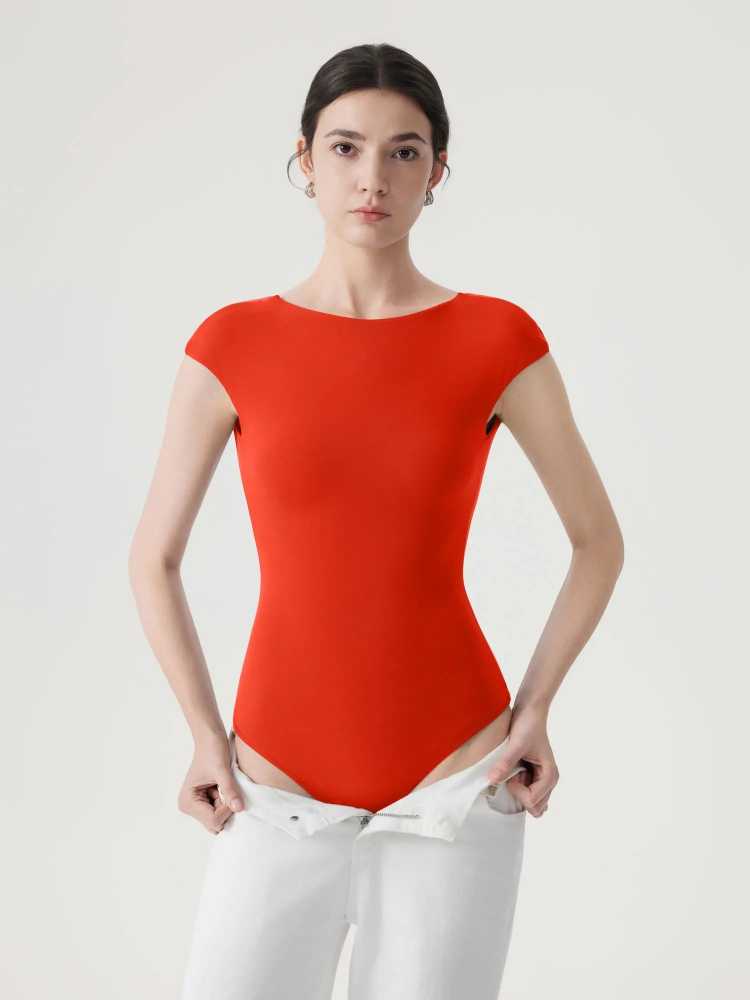 Backless Y2k Double Lined Bodysuit - Short Sleeve