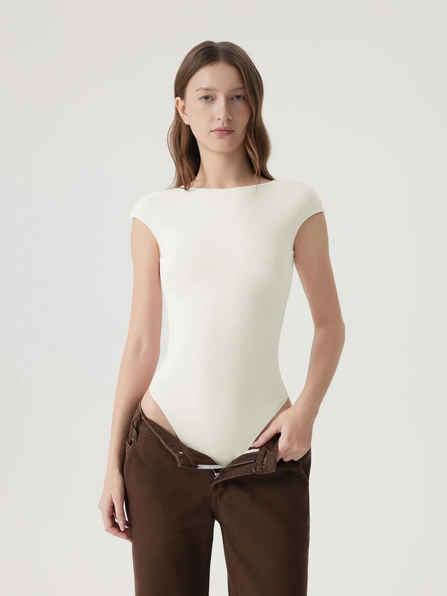 Backless Y2k Double Lined Bodysuit - Short Sleeve