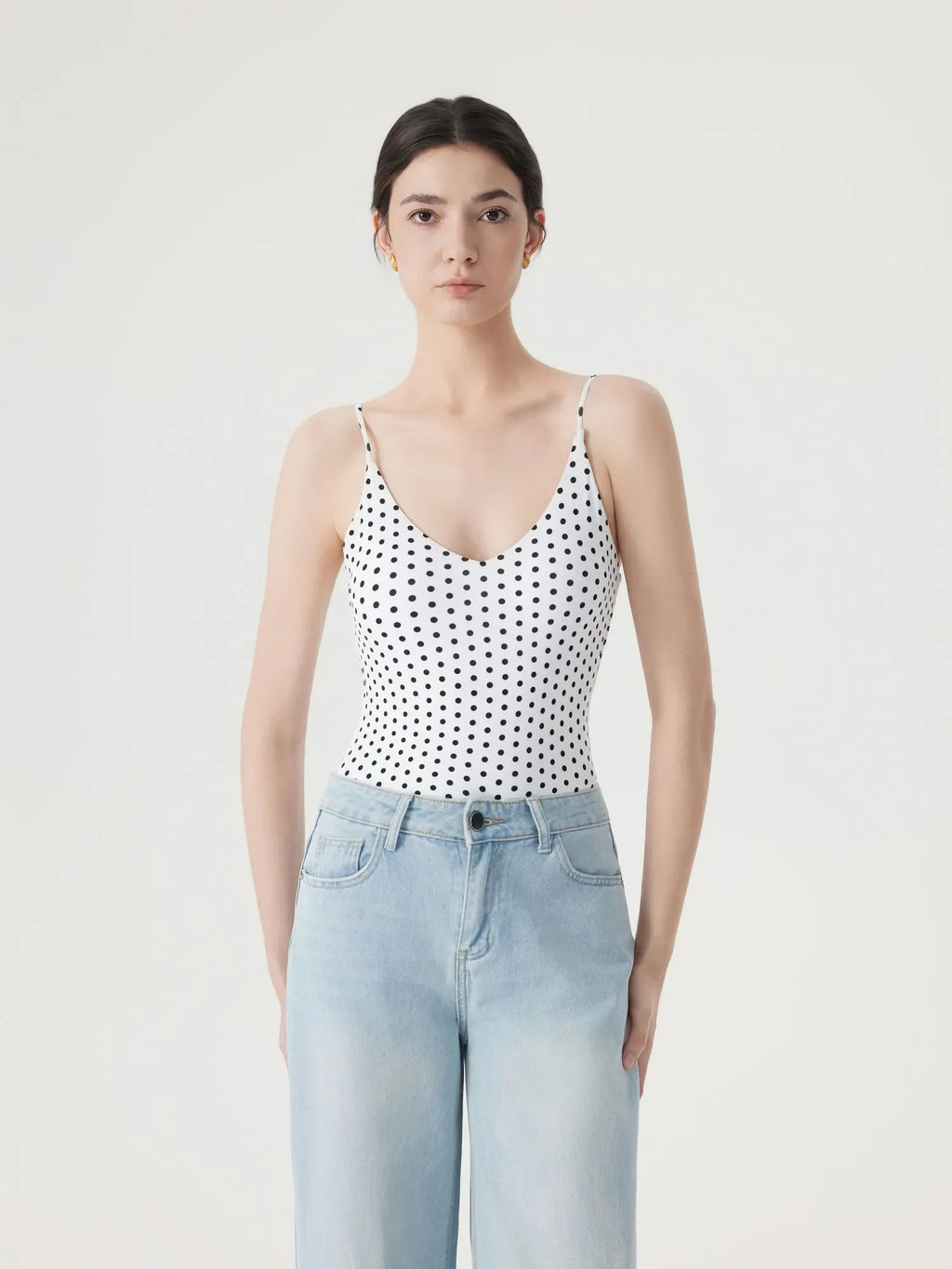 Padded V Neck Thong Bodysuit