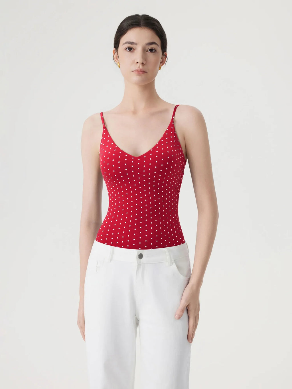 Padded V Neck Thong Bodysuit
