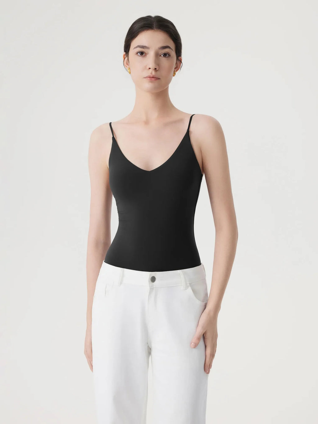 Padded V Neck Thong Bodysuit
