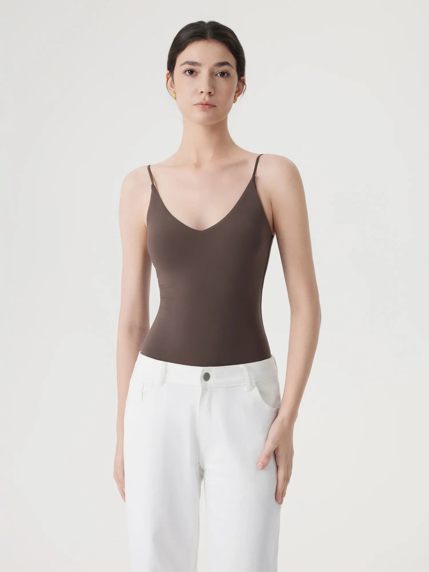 Padded V Neck Thong Bodysuit