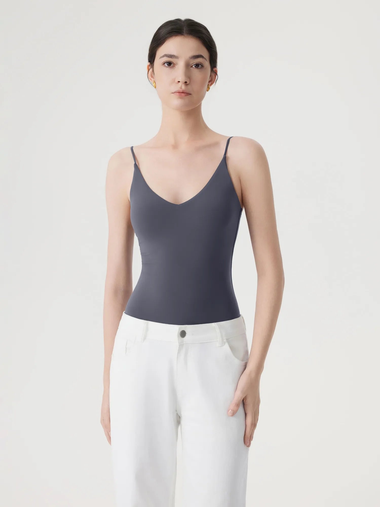Padded V Neck Thong Bodysuit