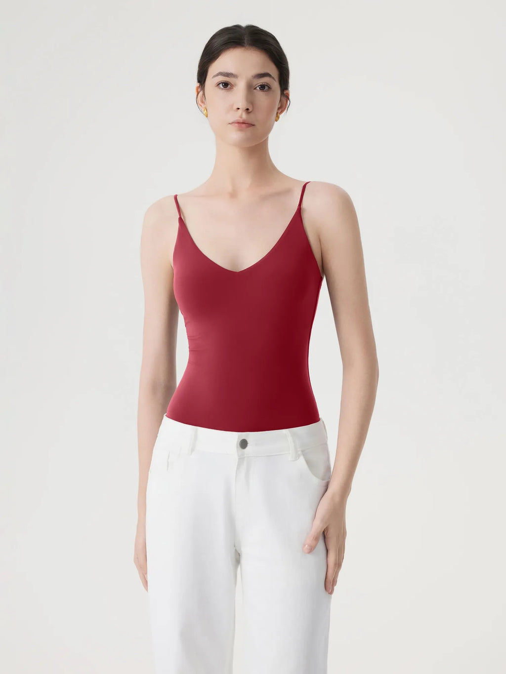 Padded V Neck Thong Bodysuit