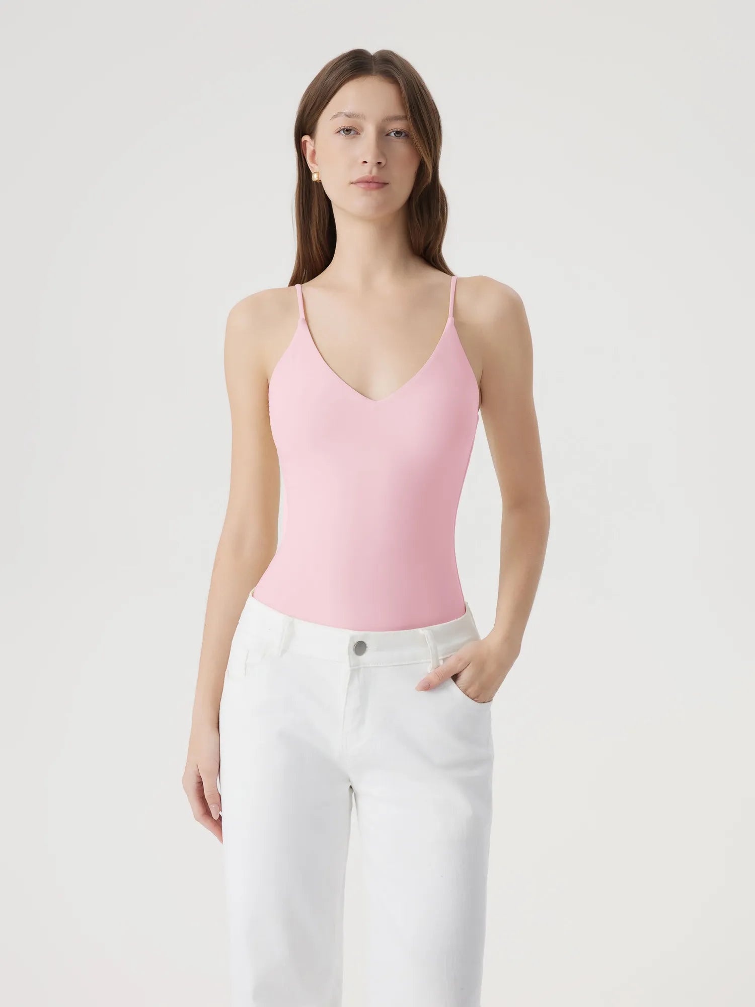 Padded V Neck Thong Bodysuit