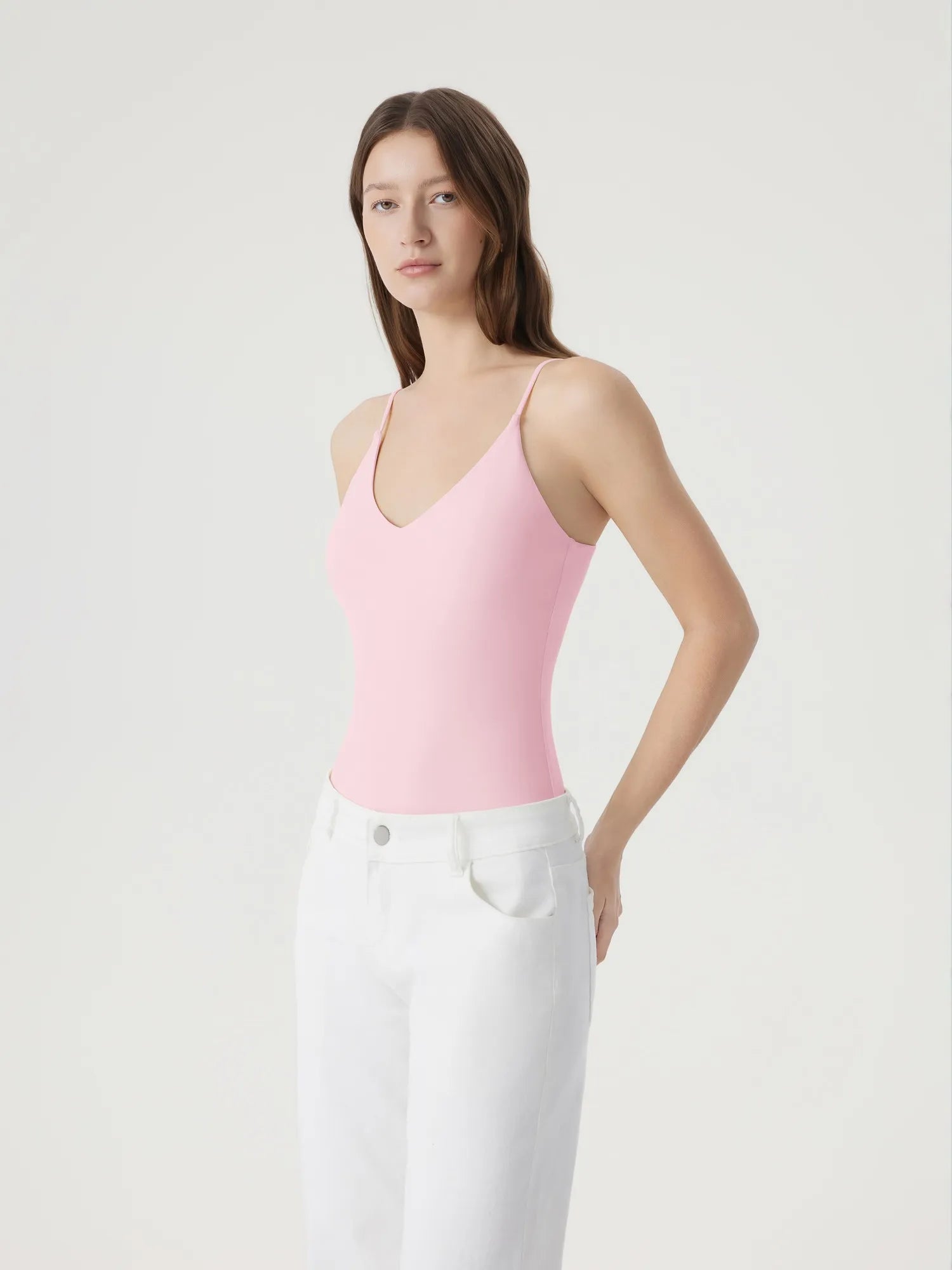 Padded V Neck Thong Bodysuit