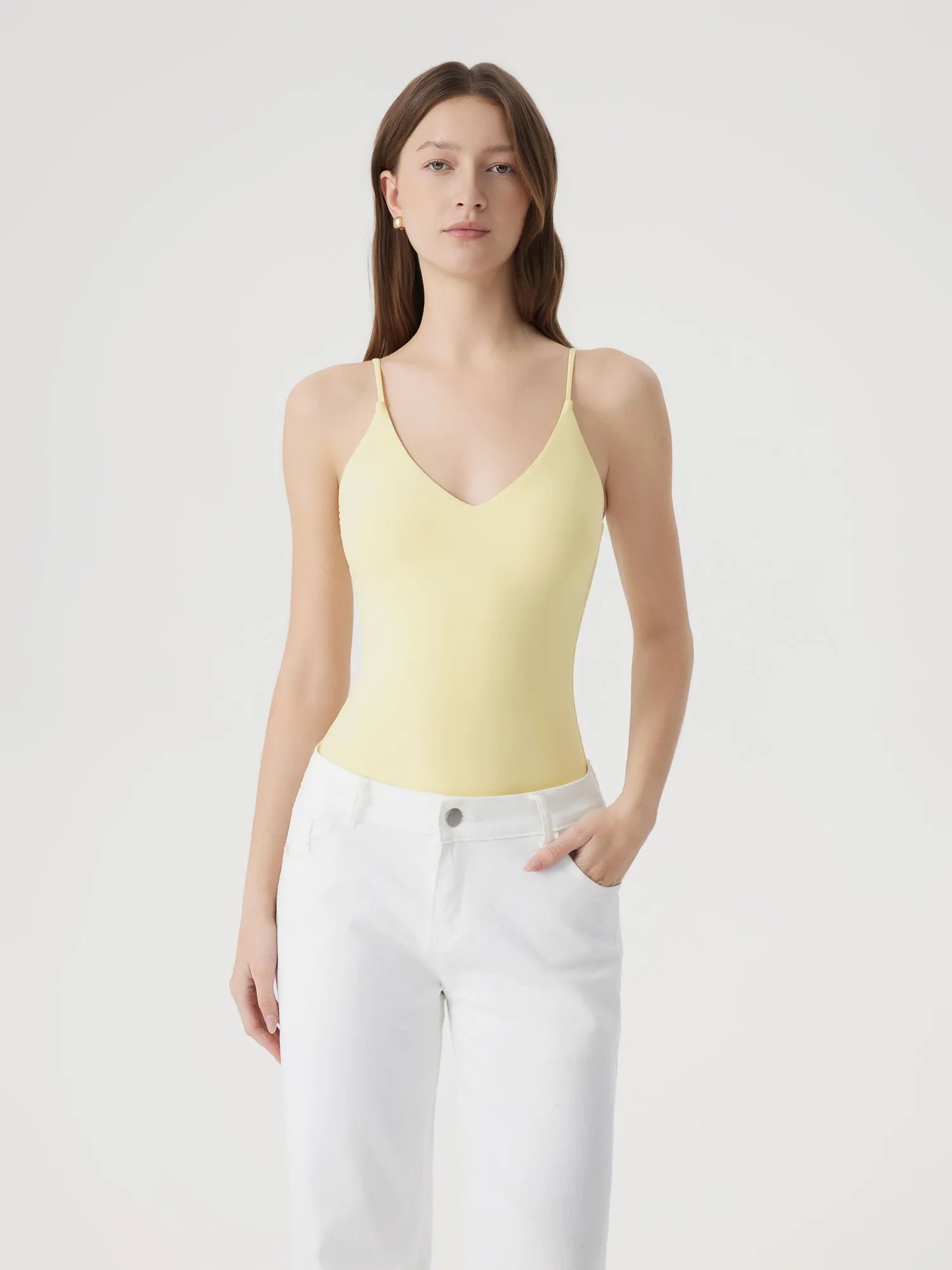 Padded V Neck Thong Bodysuit