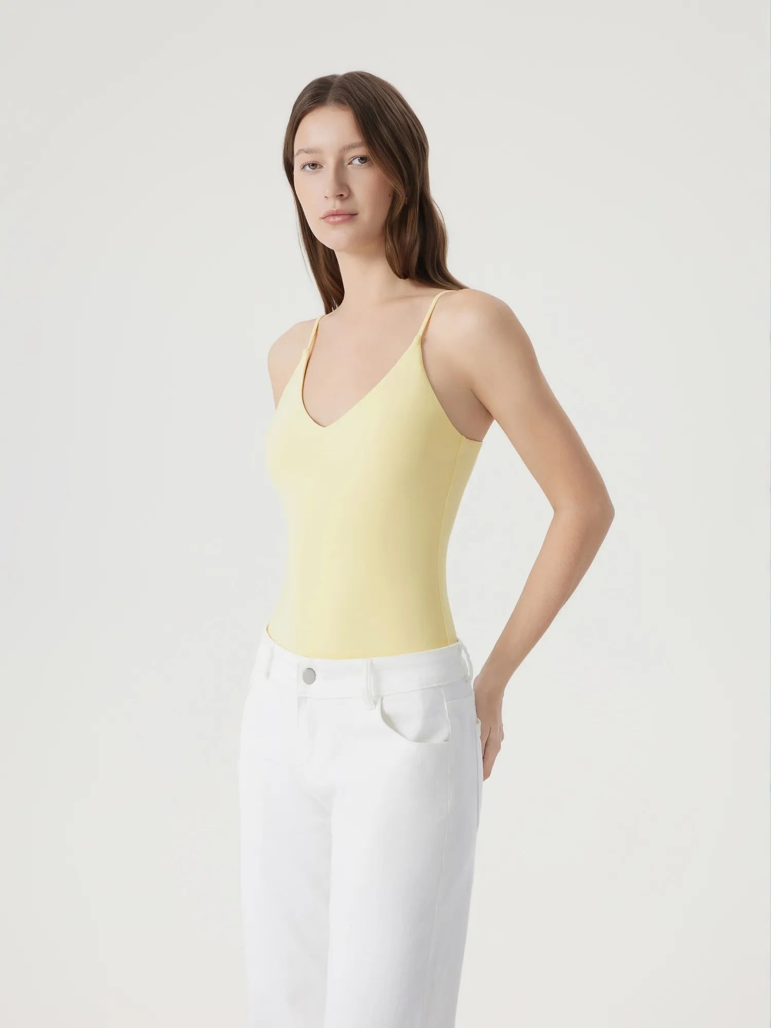 Padded V Neck Thong Bodysuit