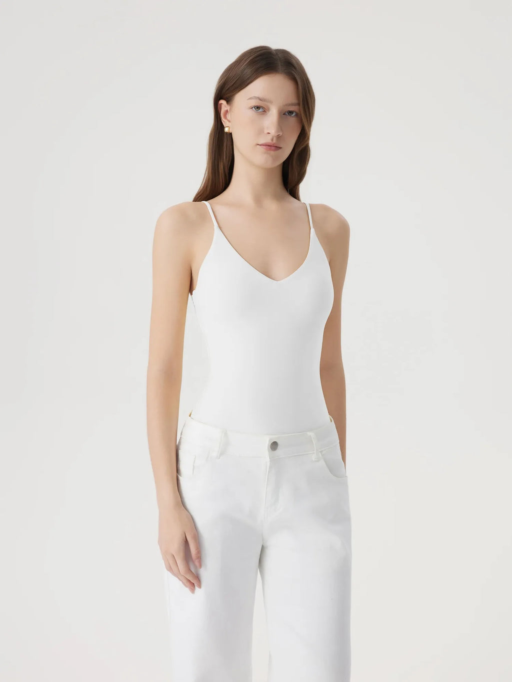 Padded V Neck Thong Bodysuit