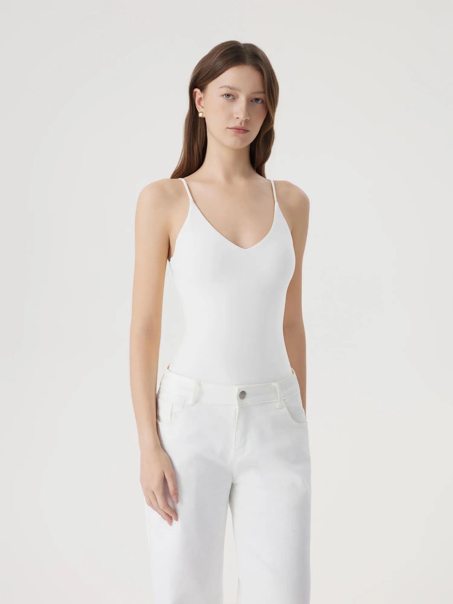 Padded V Neck Thong Bodysuit