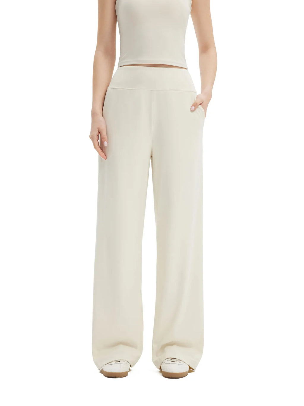 High Waisted Wide Leg Pockets Yoga Pants