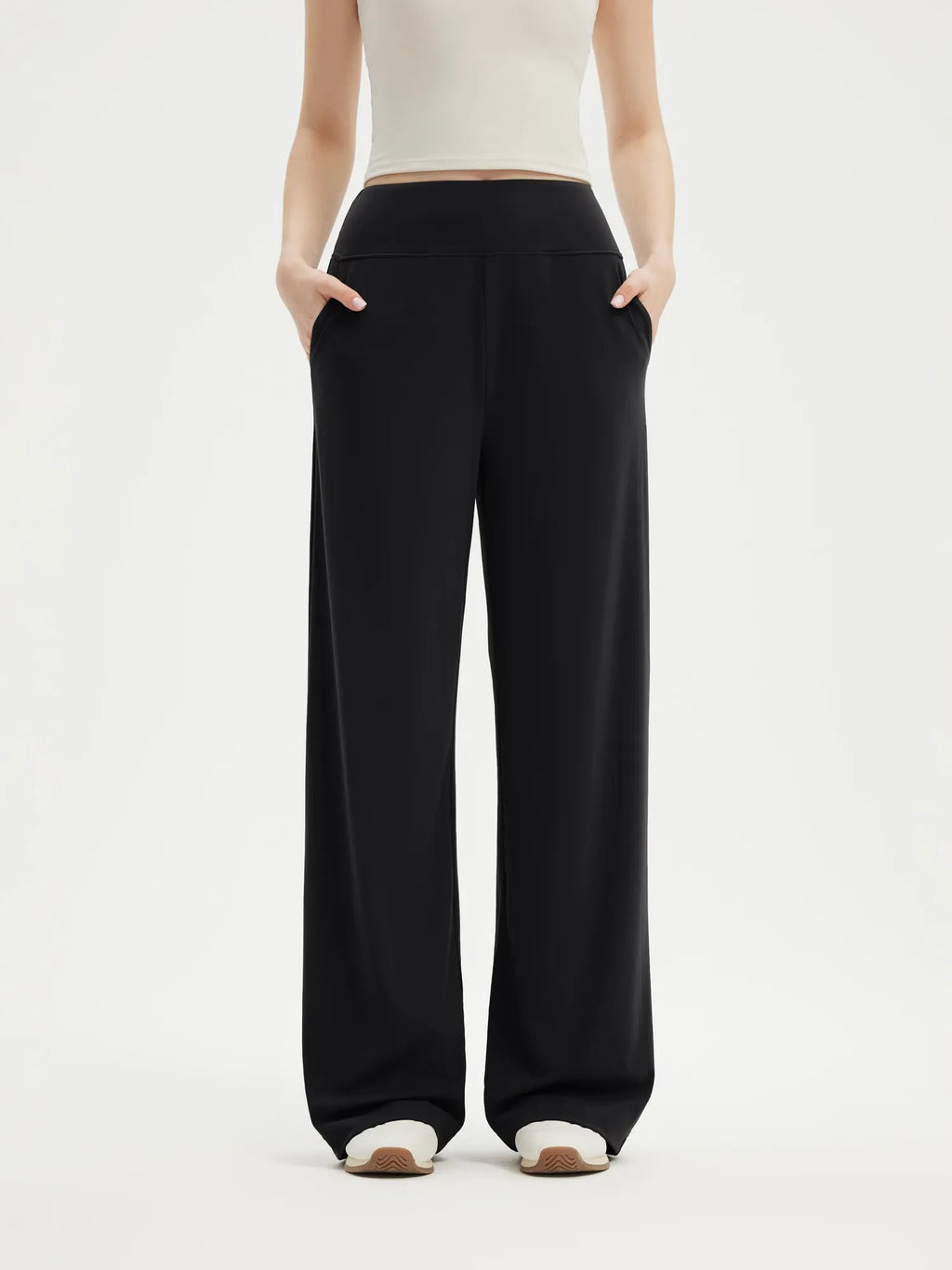 High Waisted Wide Leg Pockets Yoga Pants