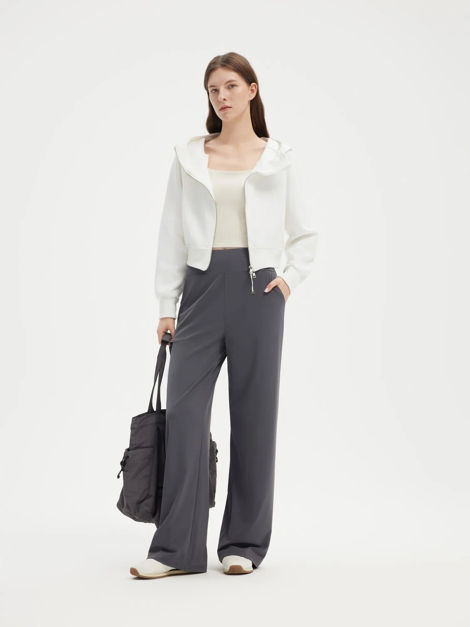 High Waisted Wide Leg Pockets Yoga Pants