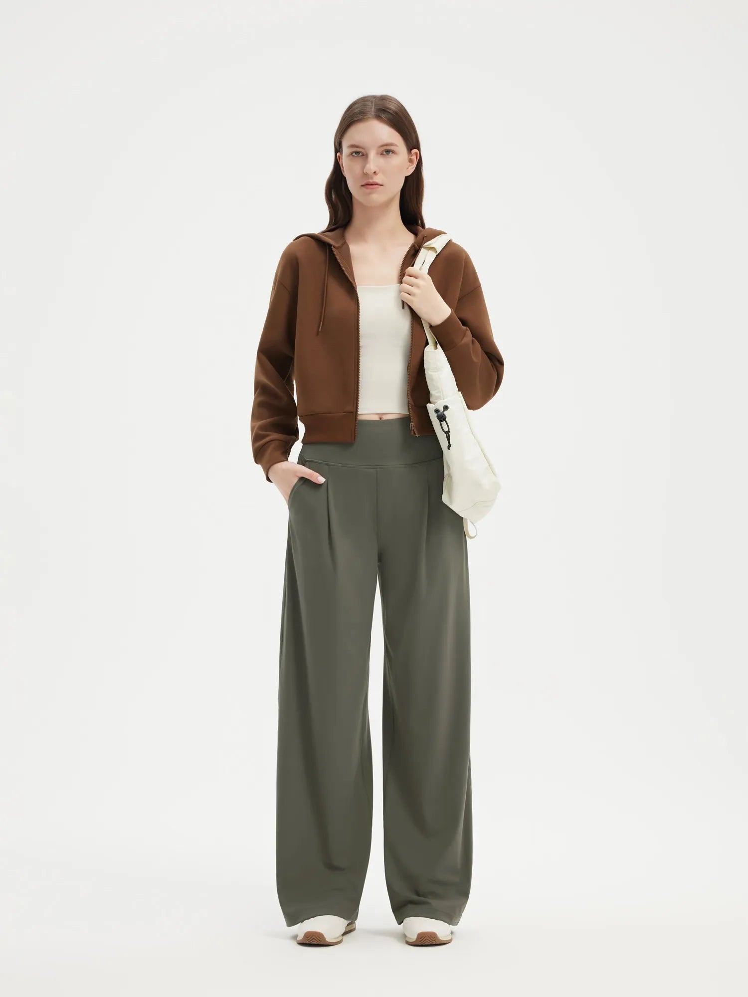 High Waisted Wide Leg Pockets Palazzo Pants