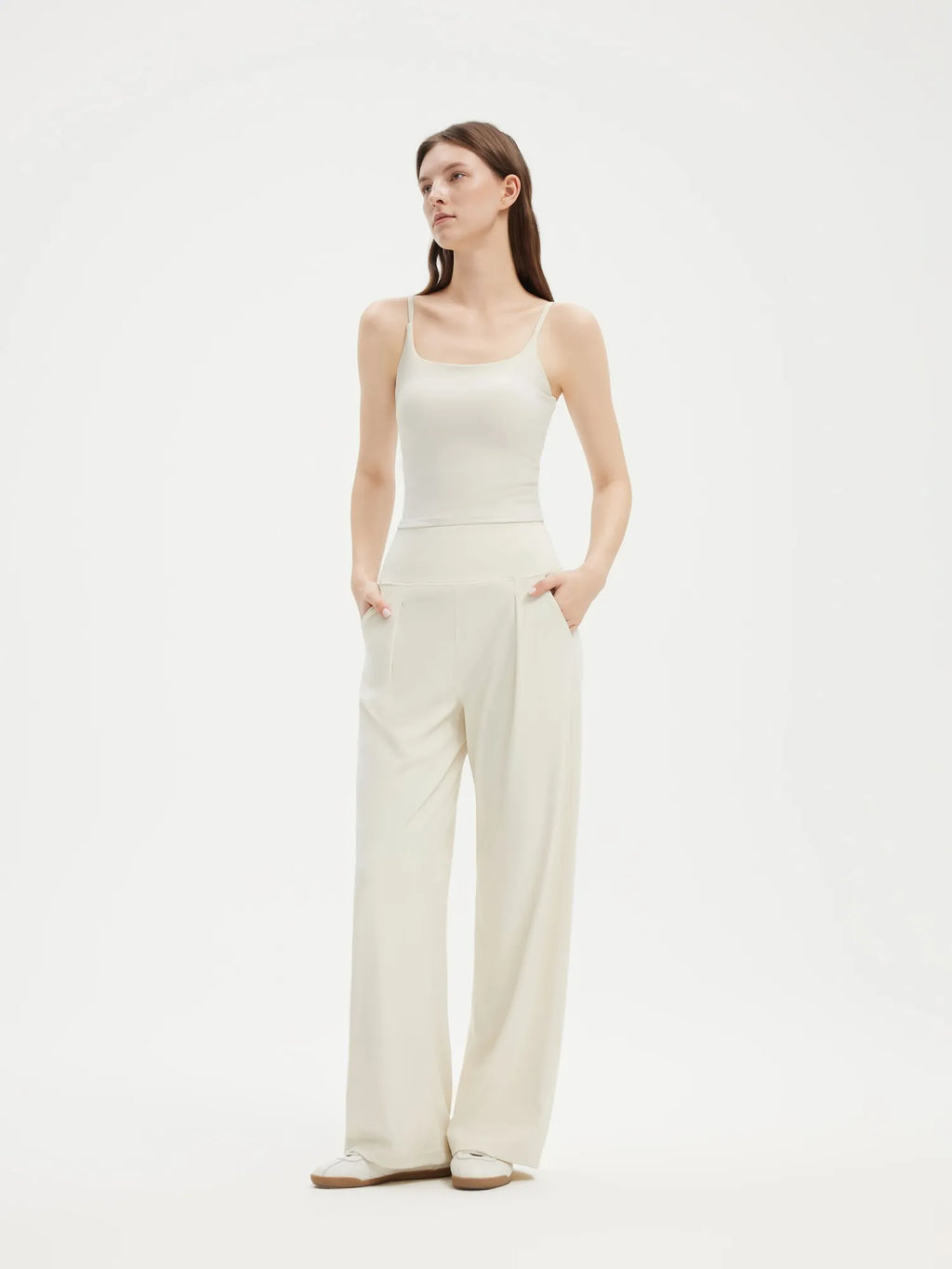 High Waisted Wide Leg Pockets Palazzo Pants