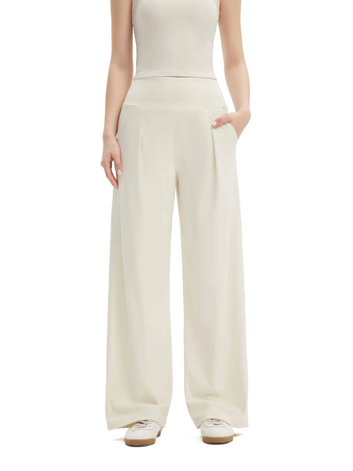 High Waisted Wide Leg Pockets Palazzo Pants