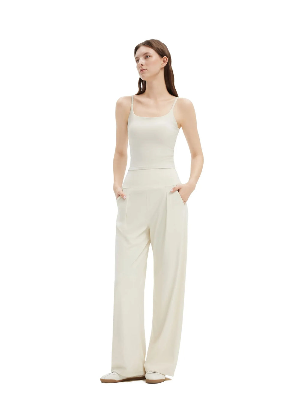 High Waisted Wide Leg Pockets Palazzo Pants